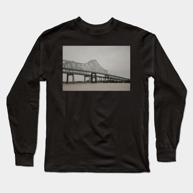 The Crescent City Connection bridge Long Sleeve T-Shirt by LindsayVaughn